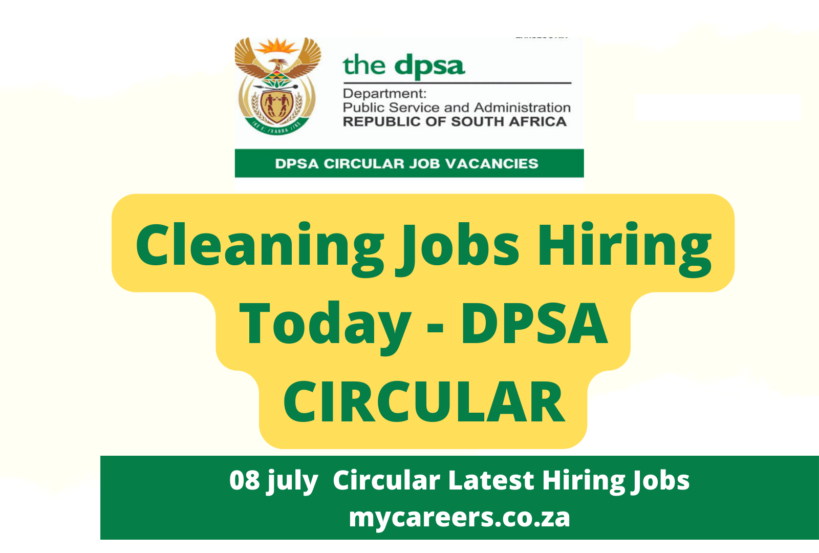 Cleaning Jobs Hiring Today – DPSA CIRCULAR