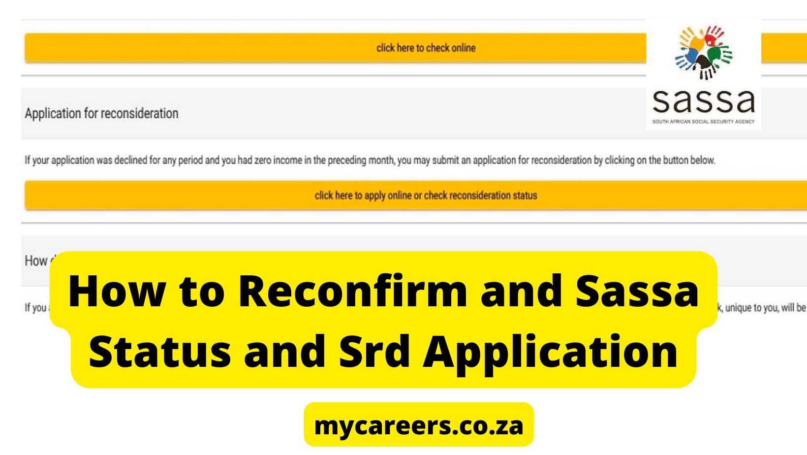 How to reconfirm srd sassa r350 Application  srd.sassa.gov.za