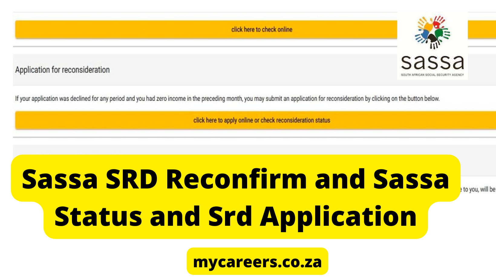 Sassa SRD Reconfirm and Sassa Status and Srd Application