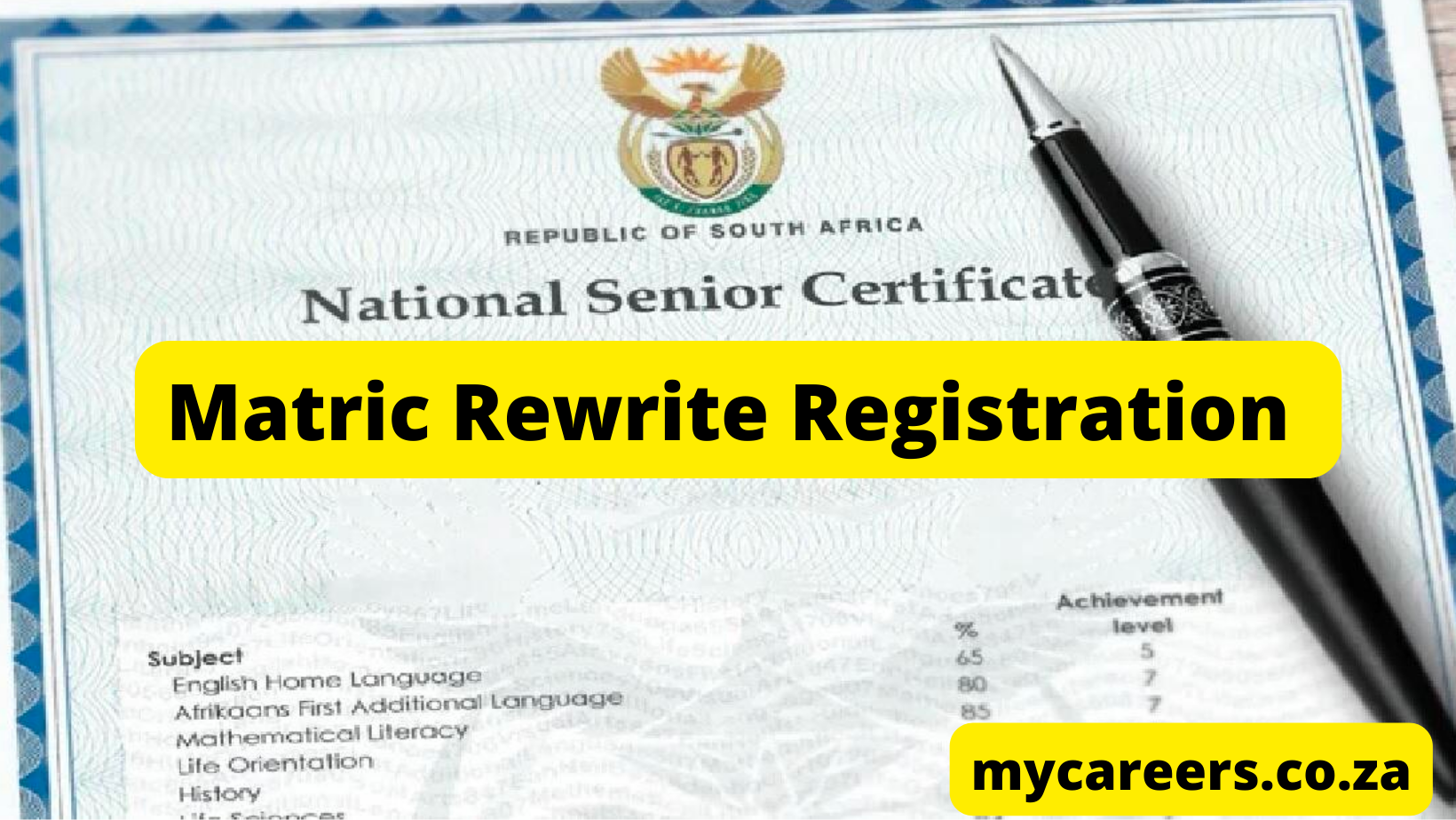 Register to rewrite matric subjects (Second Chance Matric Programme)