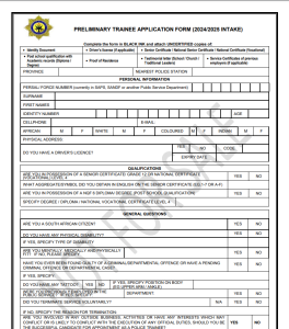 saps trainee forms