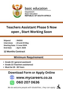 Teachers Assistant Phase 5 Application