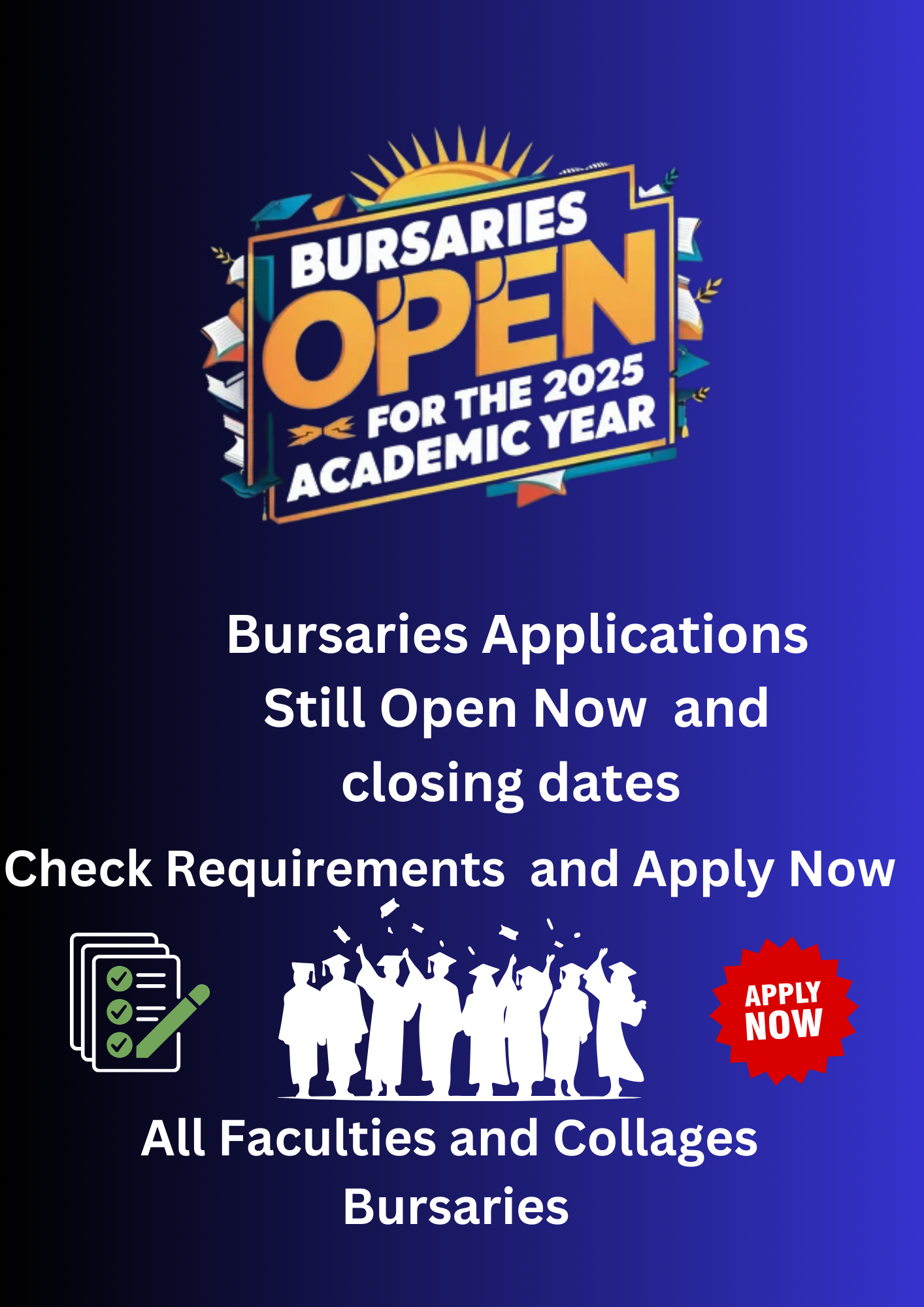 Bursaries Applications Still Open Now