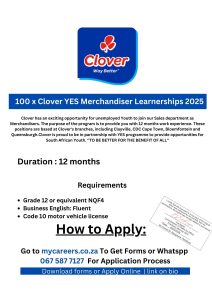 Clover YES Merchandiser Learnership Opportunity