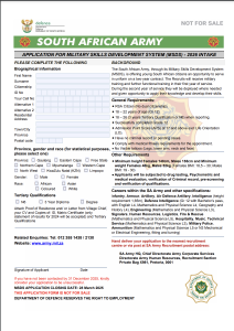 SA Army MSDS Application