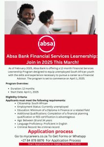 Absa Bank Financial Services Learnership