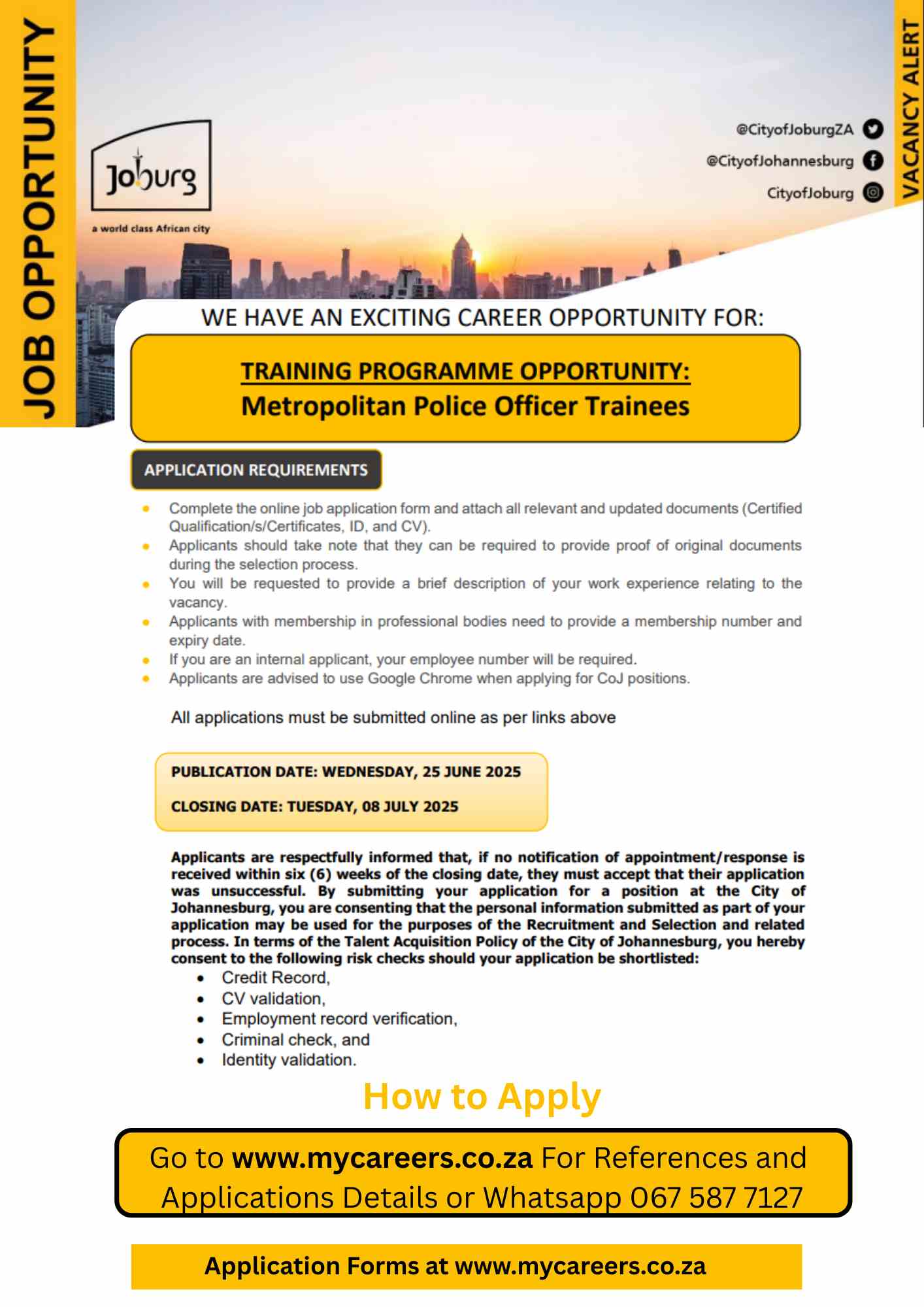 Job Opportunity: Metropolitan Police Officer Trainee